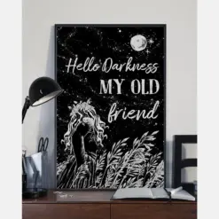 Hello Darkness My Old Friend Poster Vintage Room Home Decor Wall Art Gifts Idea