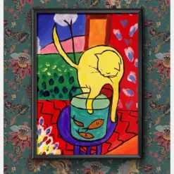 Henri Matinee Cat With Red Fish's Frances Reproduction Vintage Vintage Wall Art Poster A And A Size Print Framed Or Framed