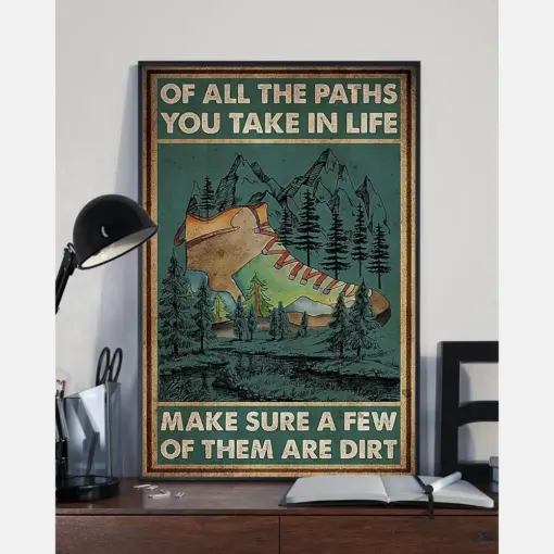 Hiking Camping Poster Of All The Paths You Take In Life Vintage Room Home Decor Wall Art Gifts Idea