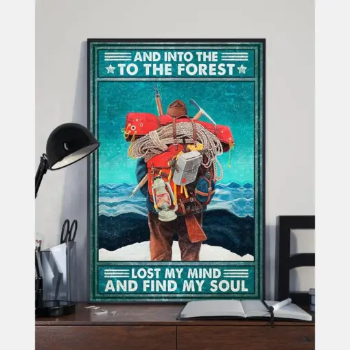 Hiking Canvas Prints Into The Forest I Go Lose My Mind And Find My Soul Vintage Wall Art Gifts Vintage Home Wall Decor Canvas