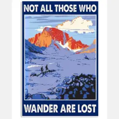 Hiking Canvas Prints Not All Those Who Wander Are Lost Vintage Wall Art Gifts Vintage Home Wall Decor Canvas