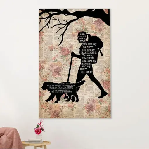 Hiking Canvas Wall Art Prints | Girl Loves Dog & Hiking | Home Décor Gift For Hiker
