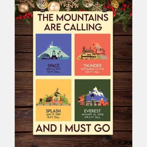 Hiking Climbing Canvas Prints The Mountains Are Calling And I Must Go Vintage Wall Art Gifts Vintage Home Wall Decor Canvas