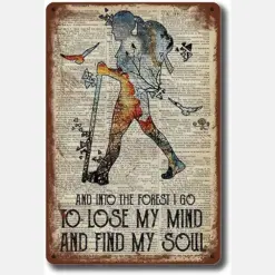 Hiking Girl And Into The Forest I Go To Lose My Mind And Find My Soul Poster, Canvas