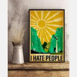 Hiking I Hate People Funny Canvas Prints Vintage Wall Art Gifts Vintage Home Wall Decor Canvas