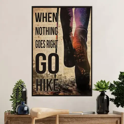 Hiking Poster Prints | Go Hike | Wall Art Gift For Hiker