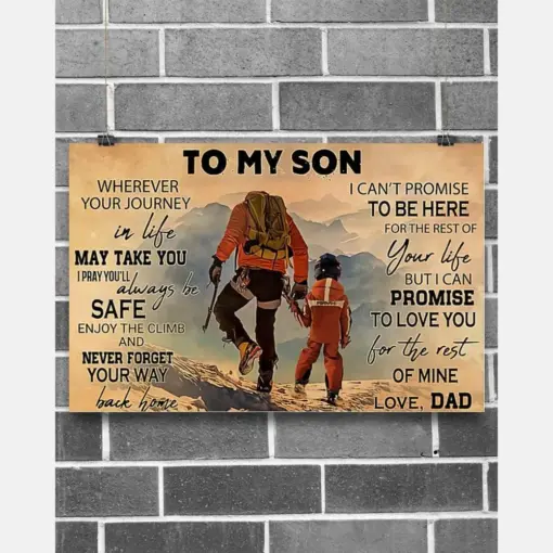 Hiking - To My Son Horizontal Canvas And Poster | Wall Decor