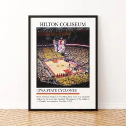 Hilton Coliseum Canvas Wall Art | Caa Print Basketball Gift | Stadium Print Poster | Framed Canvas Poster | Stadium Print