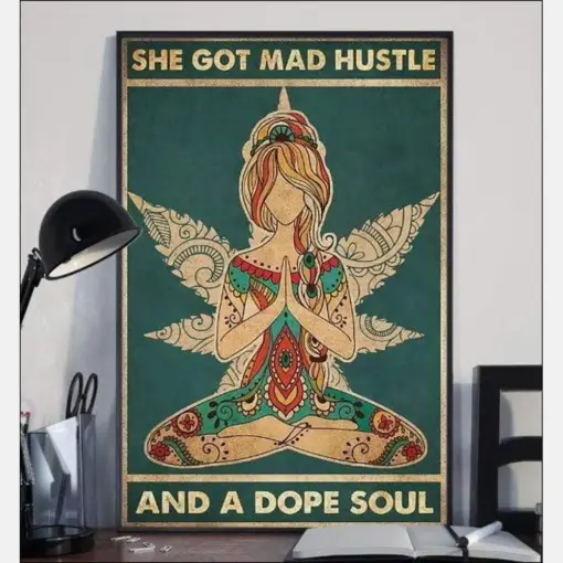 Hippie Girl Got Mad Hustle And Dope Soul Vintage Hippie Poster, Canvas