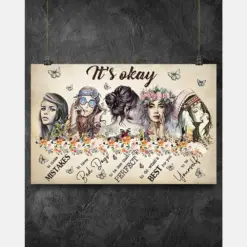 Hippie Girl It's Okay Make Mistakes Hippie Poster, Canvas