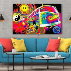 Hippie Magic Bus, Hippie Van Hippie Poster, Canvas