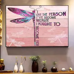 Hippie Poster, Canvas I Love Person I Have Become Butterfly Gifts For Hippies, Wall Print Art