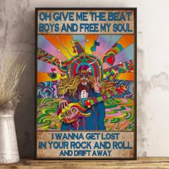 Hippie Posters Canvas, Give Me The Beat Boys And Free My Soul