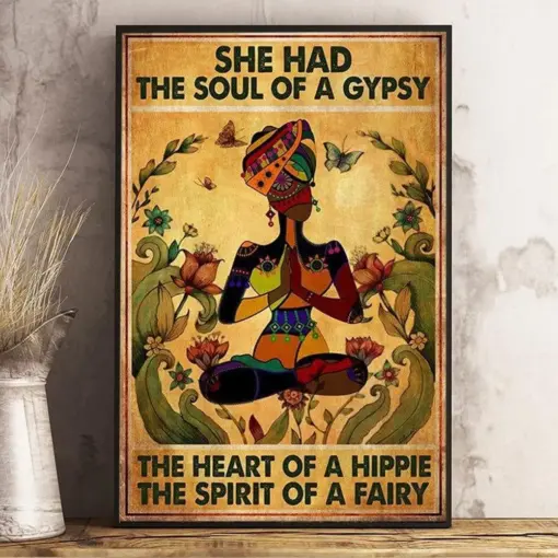 Hippie Posters, Canvas She Had Soul Of Gypsy Heart Of Hippie Spirit Of Fairy