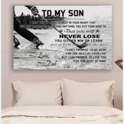 Hockey Canvas And Poster Dad To Son Never Lose Wall Decor