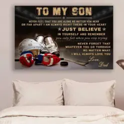 Hockey Canvas And Poster To My Son Just Believe Wall Decor