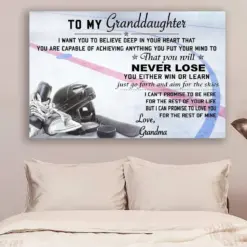 Hockey Landscape Canvas And Poster Grandma To Granddaughter Never Lose Wall Decor , Gift Home Decor Wall