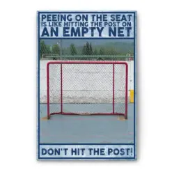 Hockey Poster & Canvas, Don't Hit The Post Funny Wall Art, Home Decor For Son, Boy, Men