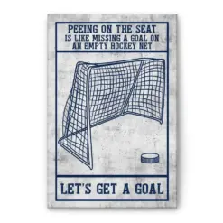 Hockey Poster & Canvas, Let's Get A Goal Wall Art, Home Decor