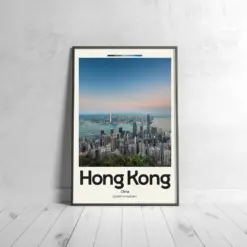 Hong Kong City Poster - Oil Painting Technique | Asian Wall Art | & Printed Travel Prints | Animalistic Home Decor