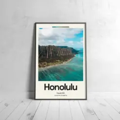 Honolulu Poster - Oil Painting Technique | Hawaiian Wall Art | & Printed Travel Prints | Animalistic Home Decor