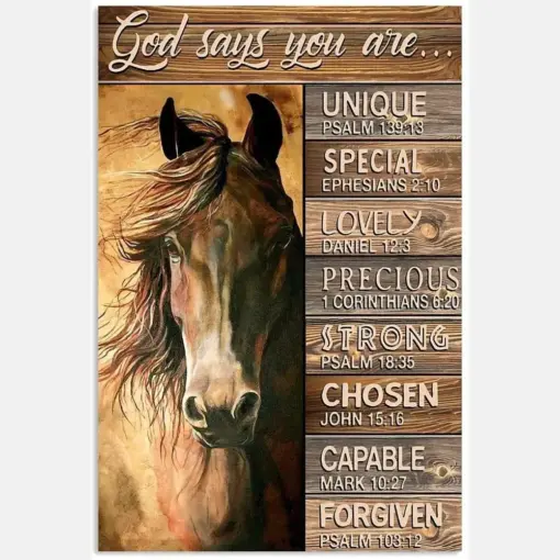 Horse God Says You Are Unique Special Lovely Precious Strong Potrait