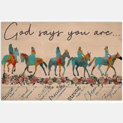 Horse God Says You Are Vintage Retro Art Picture Home Wall Decor Horizontal
