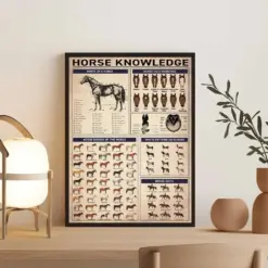 Horse Knowledge Vintage Print All About Horse Knowledge Poster Horse Lover Gift Knowledge Wall Art Home Decor Education Wall Decor