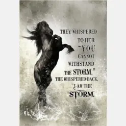 Horse They Whisper To Her You Cannot Withstand The Storm She Whispered Back I Am The Storm