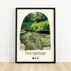 Hot Springs National Park - Aesthetic Travel Poster Home Decor Nature Gift Cute Wilderness Art Cozy Minimalist Print Pastel