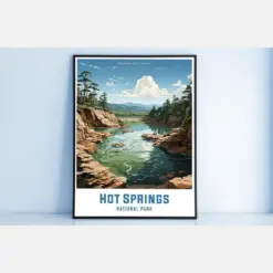 Hot Springs National Park Travel Posters Wall Art Print Framed Gifts Arkansas Large Framed Vacation Home Decor Wall Hangings For Living Room