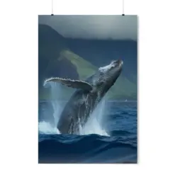 Humpback Whale Breaching The Maui Ocean Hawaii Print Maui Hawaii Art Hawaii Beach Ocean Scene Whale Hawaii Hawaii Poster