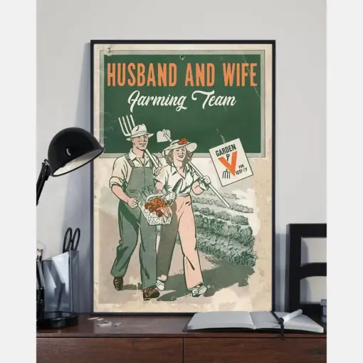 Husband And Wife Farming Team Canvas Prints Vintage Wall Art Gifts Vintage Home Wall Decor Canvas