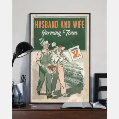 Husband And Wife Farming Team Poster Vintage Room Home Decor Wall Art Gifts Idea