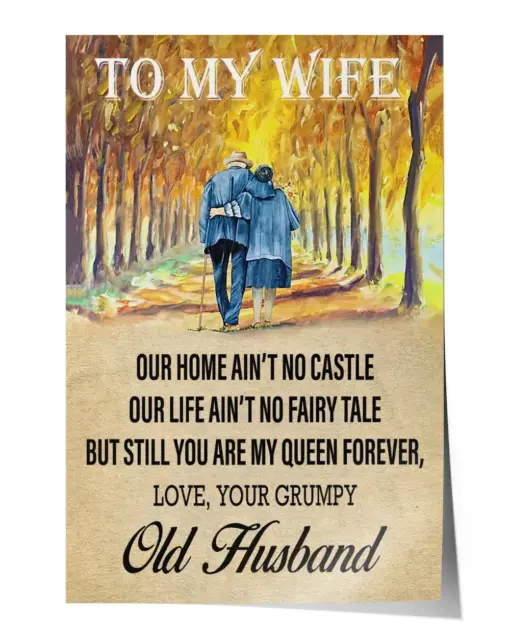 To My Wife Wall Decor Artwork Print Poster Wall Art Print Home Decor Vintage - Satin Portrait Poster
