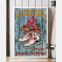 Ice Skating Give A Girl The Right Shoes Canvas Prints Vintage Wall Art Gifts Vintage Home Wall Decor Canvas