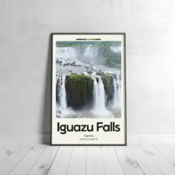 Iguana Falls Poster - Oil Painting Technique | Waterfalls Wall Art | & Printed Travel Prints | Animalistic Home Decor