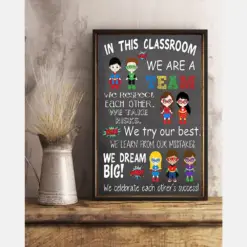 In This Classroom Superheroes Canvas Prints Teacher Vintage Wall Art Gifts Vintage Home Wall Decor Canvas