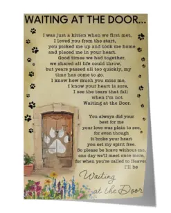 Waiting at the door Wall Decor Artwork Print Poster Wall Art Print Home Decor Vintage - Satin Portrait Poster