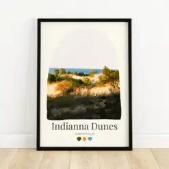 Indiana Dunes National Park - Aesthetic Travel Poster Home Decor Nature Gift Cute Wilderness Art Cozy Minimalist Print Pastel