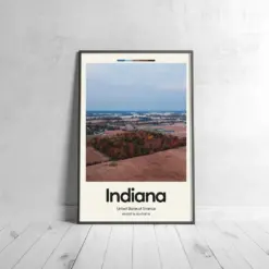 Indiana Poster - Oil Painting Technique | United States Wall Art | & Printed Travel Prints | Animalistic Home Decor