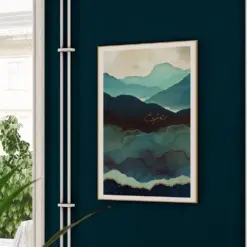 Indigo Mountains By Designs Abstract Mountain Landscape Blue Ridge Mountains Abstract Mountain Wall Art Poster Print Decor