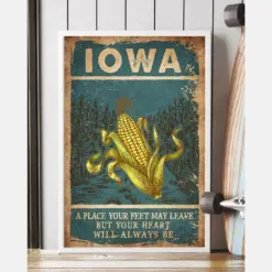 Iowa Canvas Prints Feet Leave Heart Always Be Vintage Wall Art Gifts Vintage Home Wall Decor Canvas