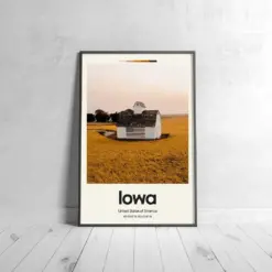 Iowa Poster - Oil Painting Technique | United States Wall Art | & Printed Travel Prints | Animalistic Home Decor