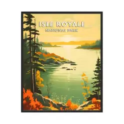 Isle Royale National Park Poster Art Print Retro National Park Gifts