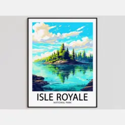 Isle Royale Travel Poster Isle Royale Print National Park Art Print Isle Royale Gift Isle Royale Wall Art Isle Royale Artwork