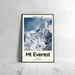 It Everest Poster - Oil Painting Technique | Wonder Of The World Wall Art | & Printed Travel Prints | Animalistic Home Decor