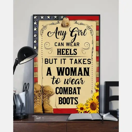 It Takes A Woman To Wear Combat Boots Canvas Prints Vintage Wall Art Gifts Vintage Home Wall Decor Canvas