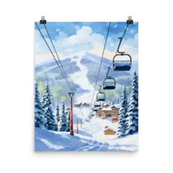 Jail Watercolor Print | Colorado Travel Gift | Rocky Mountains Decor | Ski Paradise | Alpine Landscape Art | Snow Capped Mountains | Nature