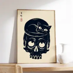 Japanese Cat Poster Japanese Cat Art Print Cat Art Animal Wall Art Decor Animal Art Print Cat Lovers Gift Oriental